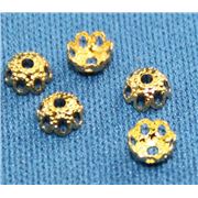 Bead Cap Filigree 4mm Gold  ea