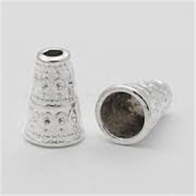 Bead Cap Tibetan Style Silver Apetalous 10x7mm Hole 2mm. Each