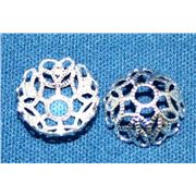 Bead Cap Filigree  Silver 11mm ea