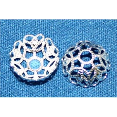 Bead Cap Filigree  Silver 11mm ea