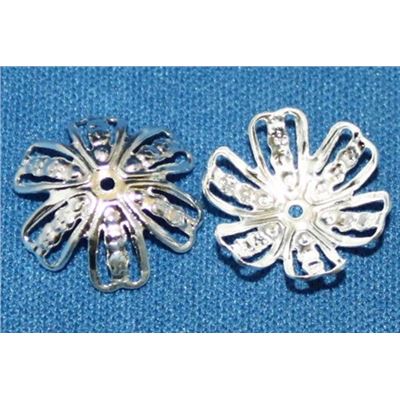 Bead Cap Filigree Silver 14mm ea