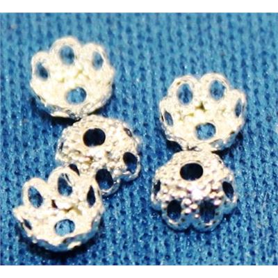 Bead Cap  Filigree Cap Silver 4mm ea