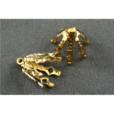 Bead Cap  Large 7 Prong 10mm Gold  ea