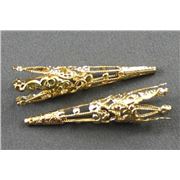 Bead Cap Large Filigree Cone 40mm Gold  ea