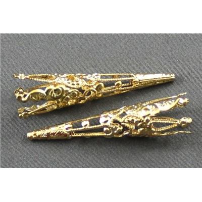 Bead Cap Large Filigree Cone 40mm Gold  ea