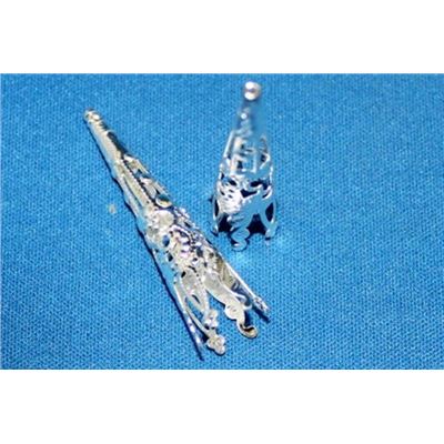 Bead Cap Large Filigree Cone Silver 40mm  ea