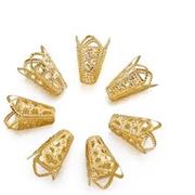 Bead Cap Filigree 16x10mm Gold  Hole 1.8mm ea