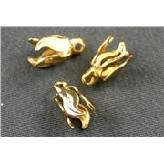 Bead Cap Small 4 Prong  8mm Gold  ea