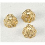 Bead Cap Tulip Gold 7mm ea