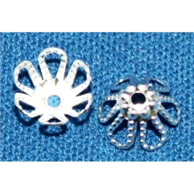 Bead Cap Tulip Filigree Silver 7mm ea