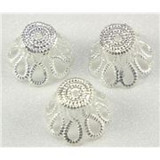 Bead Cap Tulip Filigree Silver 9mm ea