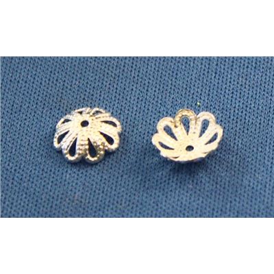 Bead Cap Filigree Silver 8mm ea