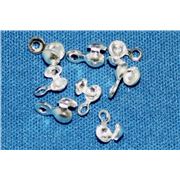 Callotte Side Closing 5mm Silver (per pair)