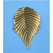 Charm Large Leaf Antique Brass 45mm each