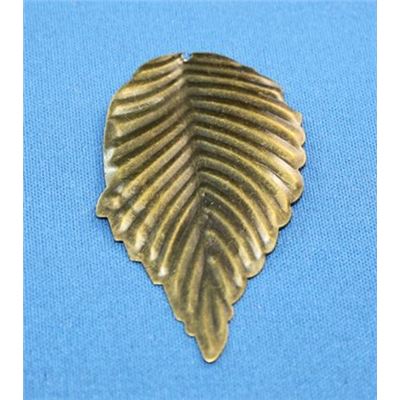 Charm Large Leaf Antique Brass 45mm each