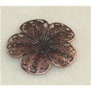 Charm Large Filligree Flower Antique Copper 30mm ea