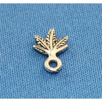 Charm Leaf Antique Silver 12x8mm each