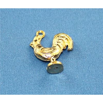 Charm Rooster Gold 18mm ea
