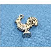 Charm Rooster Antique Silver 20mm each