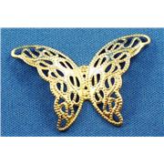 Charm Filigree Butterfly Gold 35mm each