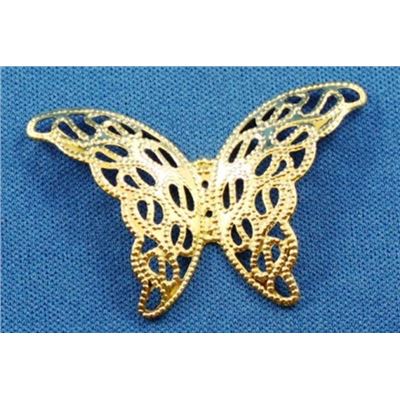 Charm Filigree Butterfly Gold 35mm each