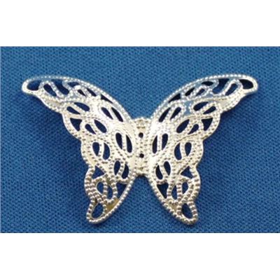 Charm Filigree Butterfly Silver 35mm each