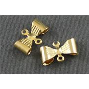 Charm Bow Gold 12mm each