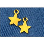 Charm Star Stamping Gold 10mm each
