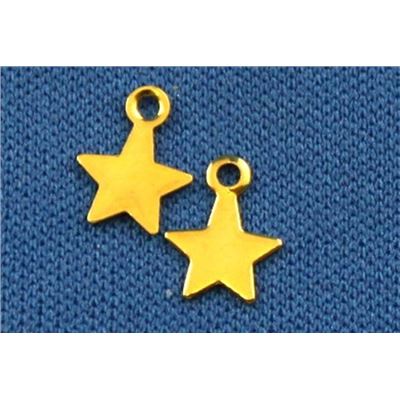 Charm Star Stamping Gold 10mm each