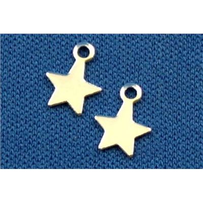 Charm Star Stamping Silver 10mm each