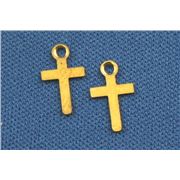 Charm Cross Stamping Gold 10mm each