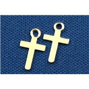 Charm Cross Stamping Silver 10mm each