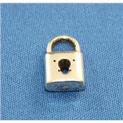 Charm Lock Antique Silver 15x10mm each