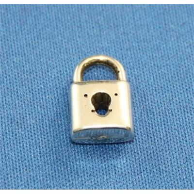 Charm Lock Antique Silver 15x10mm each