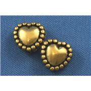 Lacy Heart Antique Gold 10mm ea