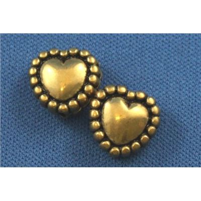 Lacy Heart Antique Gold 10mm ea