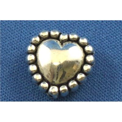 Large Lacy Heart Antique Silver 14mm ea