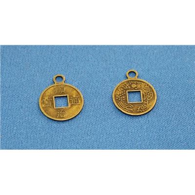Charm Circle w/ Cut Out Square Antique Bronze 14mm ea