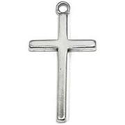 Religious Charms Cross Silver  27x14mm ea