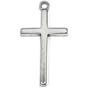 Religious Charms Cross Silver  27x14mm ea