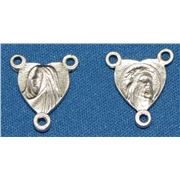 Heart Joiner Antique Silver 15x15mm ea