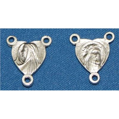 Heart Joiner Antique Silver 15x15mm ea