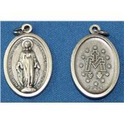 Miraculous Medal Antique Silver 25x15mm ea