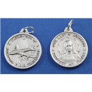 OL Loreto Medal Antique Silver 25mm ea