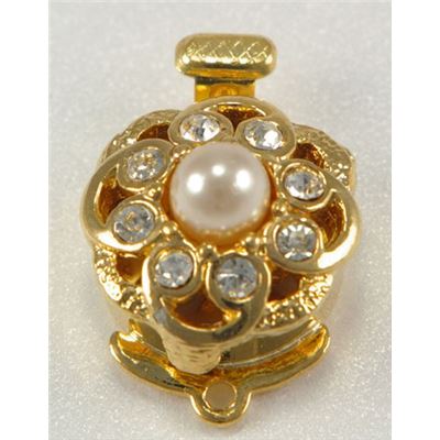 Clasp 1  Row Pearl Gold 13mm ea