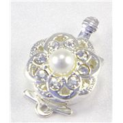 Clasp 1  Row Pearl Silver 13mm ea