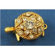 Clasp 1 Row Crystal Star Gold 13mm ea