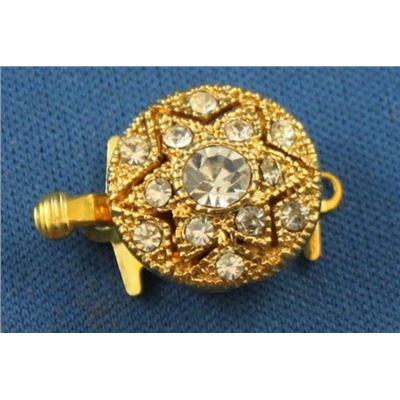 Clasp 1 Row Crystal Star Gold 13mm ea