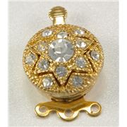 Clasp Crystal Star 3 Strand Gold 13mm ea