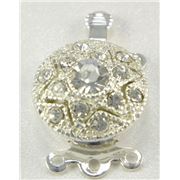Clasp Crystal Star 3 Strand Silver 13mm ea